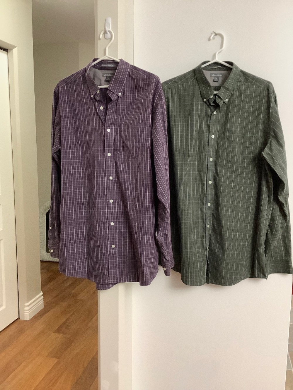 Two Eddie Bauer cotton shirts LARGE TALL